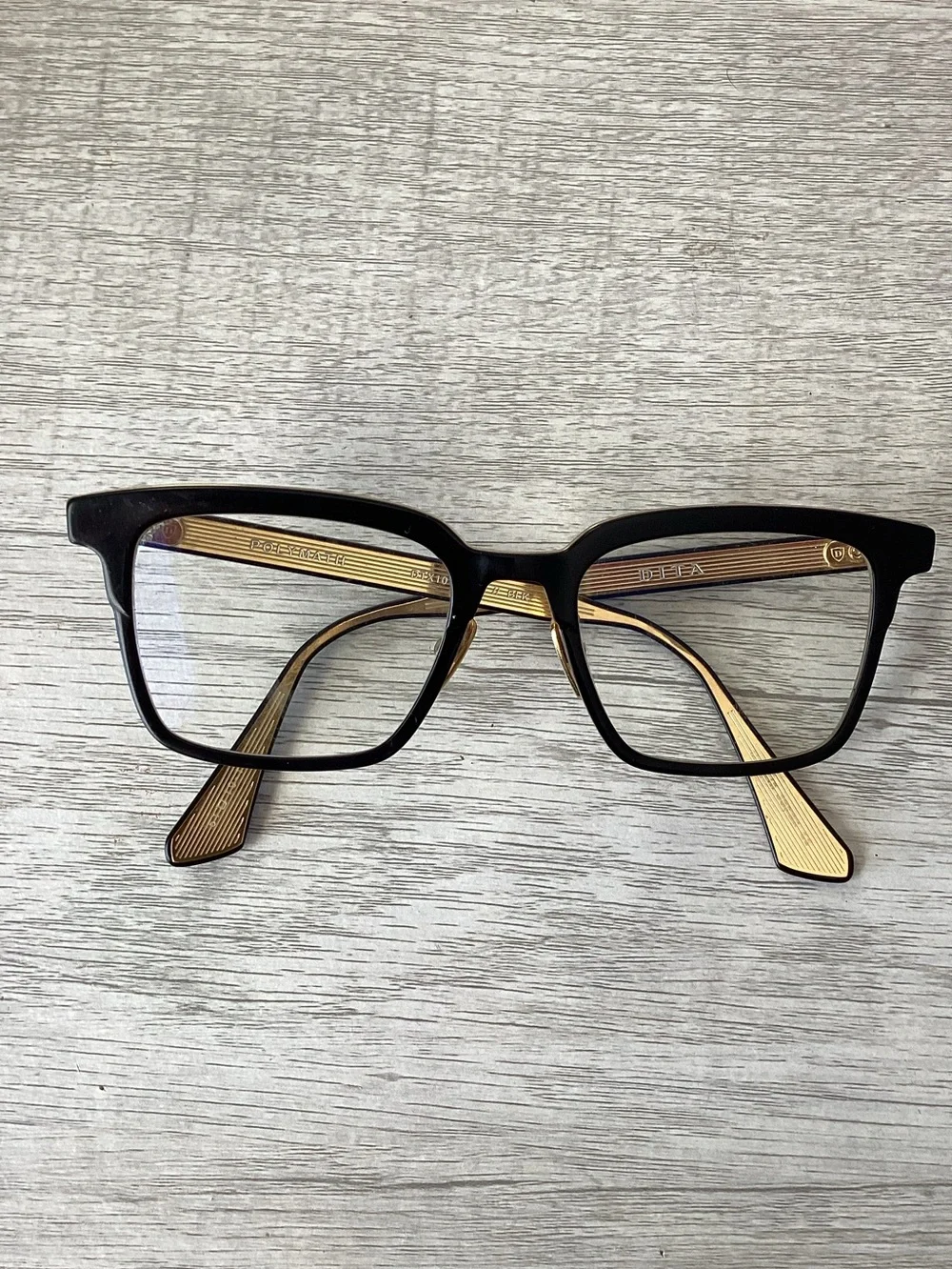 DITA Polymath Black Gold Square Designer Frames Glasses